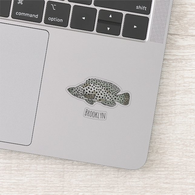 Humpback grouper fish cartoon illustration  sticker (Detail)