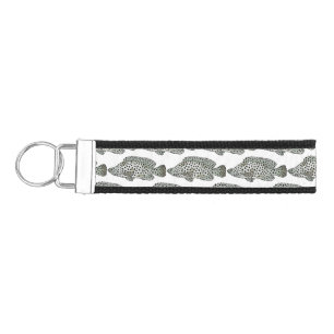 Humpback grouper fish cartoon illustration wrist keychain