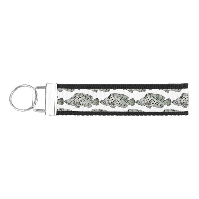 Humpback grouper fish cartoon illustration wrist keychain (Keys on Left)