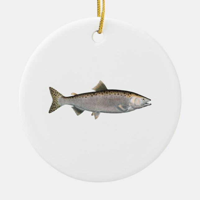 Humpback Salmon (ocean phase) Ceramic Ornament (Front)