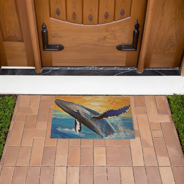 Humpback Sunset Leap Art Fiber Doormat (Insitu (Outdoor))