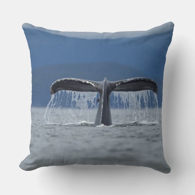 Humpback Whale 2 Throw Pillow (Front)