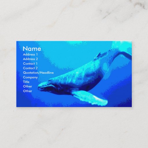 Customizable Humpback Whale Business Card Template