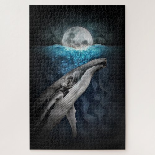 Humpback Whale By Moonlight Jigsaw Puzzle