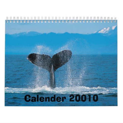 Humpback Whale Calender 20010 Calendar