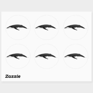 HUMPBACK WHALE CLASSIC ROUND STICKER