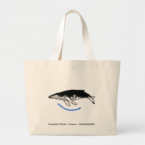 Humpback WHALE_Endangered animal _ Conservation _  Large Tote Bag