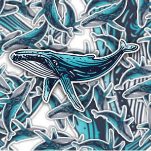 Humpback Whale Fish Sea Sticker Die-Cut Sticker