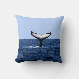Humpback Whale in Ocean Throw Pillow