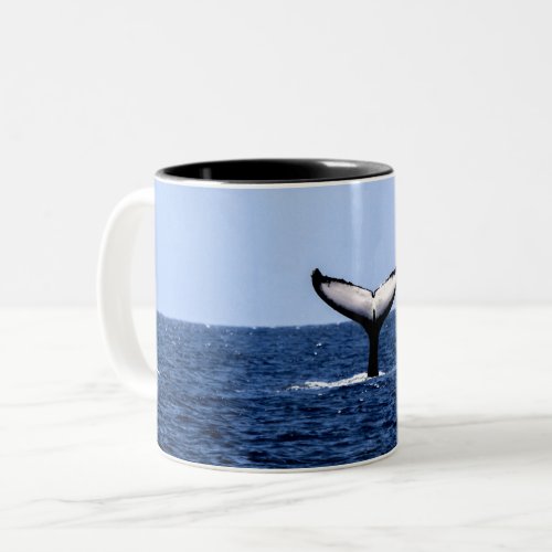 Humpback Whale in Ocean Two_Tone Coffee Mug