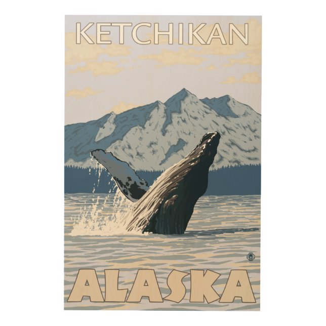 Humpback Whale - Ketchikan, Alaska Wood Wall Decor (Front)
