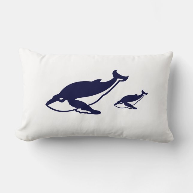 Humpback Whale Lumbar Pillow (Front)