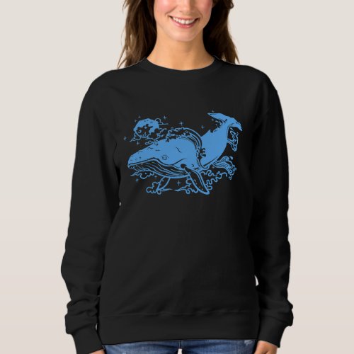 Humpback Whale Marine Life Ocean Nature Sea Blue W Sweatshirt