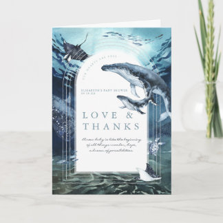 Humpback Whale Ocean | Baby Shower Thank You Card