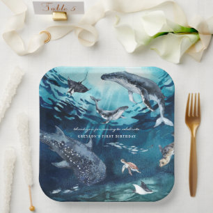 Humpback Whale   Ocean Birthday Party Paper Plates