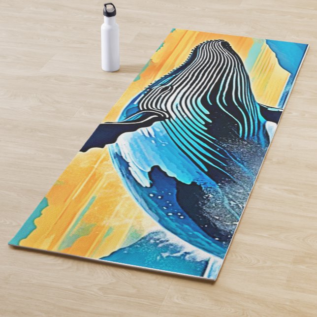 Humpback Whale Ocean Freedom Jump Design Yoga Mat (In Situ)
