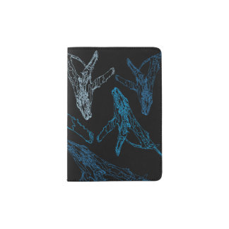 Humpback whale patterned passport holder