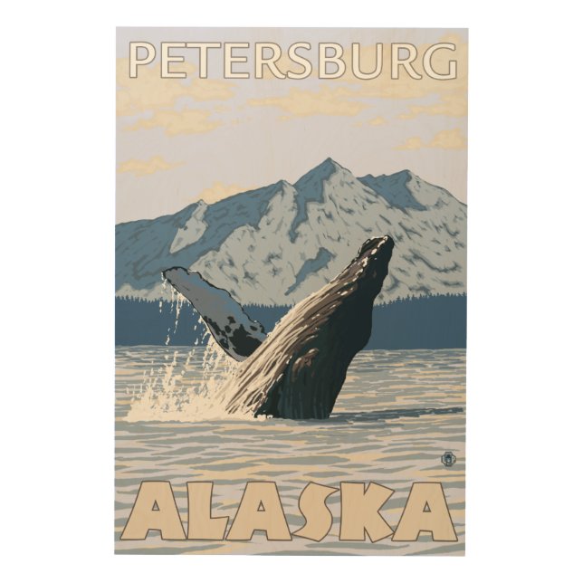 Humpback Whale - Petersburg, Alaska Wood Wall Art (Front)