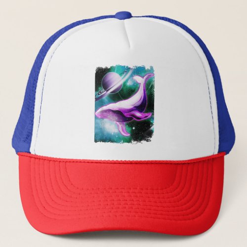 Humpback Whale Shirt In Outer Space Solar Galaxy G Trucker Hat