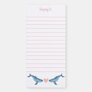 Humpback Whale Shopping List Magnetic Notepad