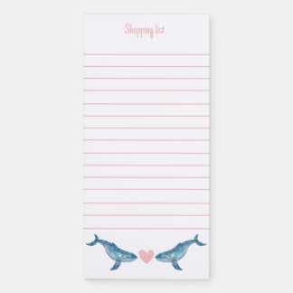 Humpback Whale Shopping List Magnetic Notepad