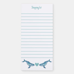 Humpback Whale Shopping List Magnetic Notepad