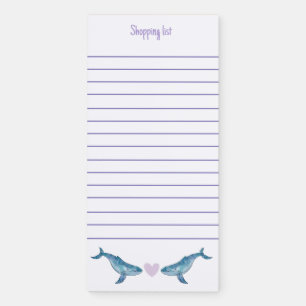 Humpback Whale Shopping List Magnetic Notepad