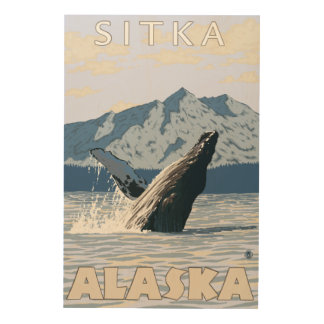 Humpback Whale - Sitka, Alaska Wood Wall Decor