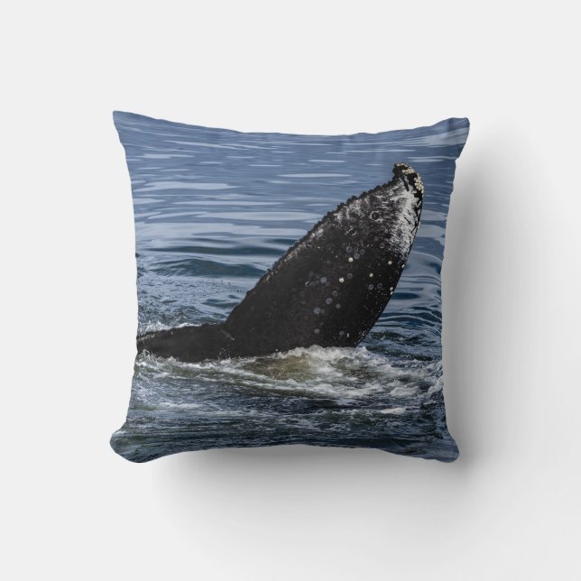 Humpback Whale Tail Close Up - Wildlife Photograph Throw Pillow (Front)