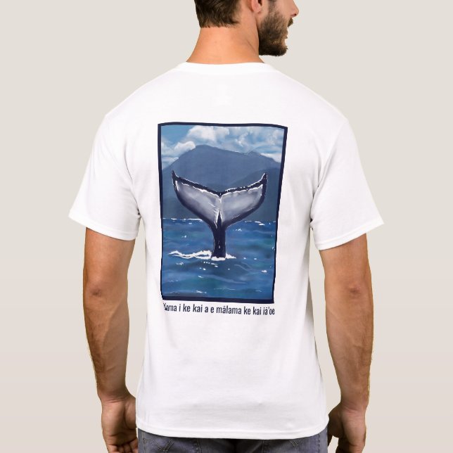 Humpback Whale Tail Hawaiian Quote T-Shirt (Back)