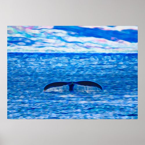 Humpback Whale Tail off the Coast of Maui Hawaii Poster