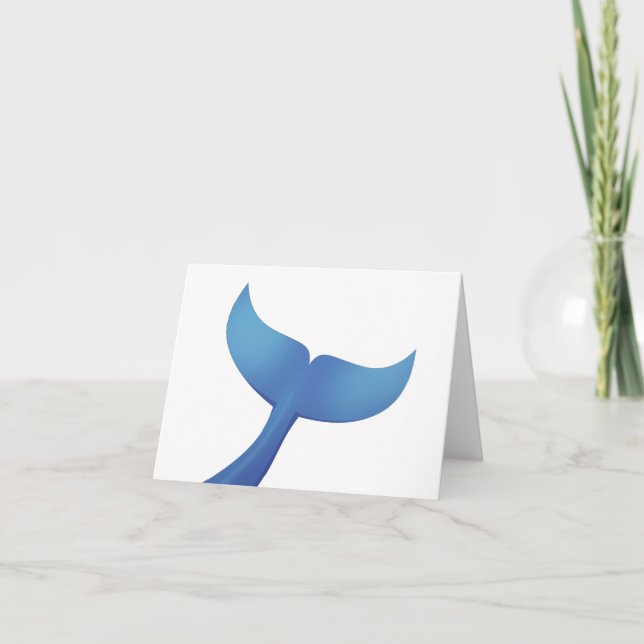 Humpback Whale Tail V2 Letterpress Thank You Card (Front)