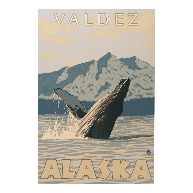 Humpback Whale - Valdez, Alaska Wood Wall Art (Front)