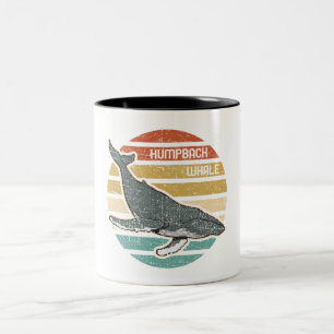 Humpback Whale Vintage Sunset Two-Tone Coffee Mug