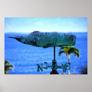 Humpback Whale Weather Vane Poster