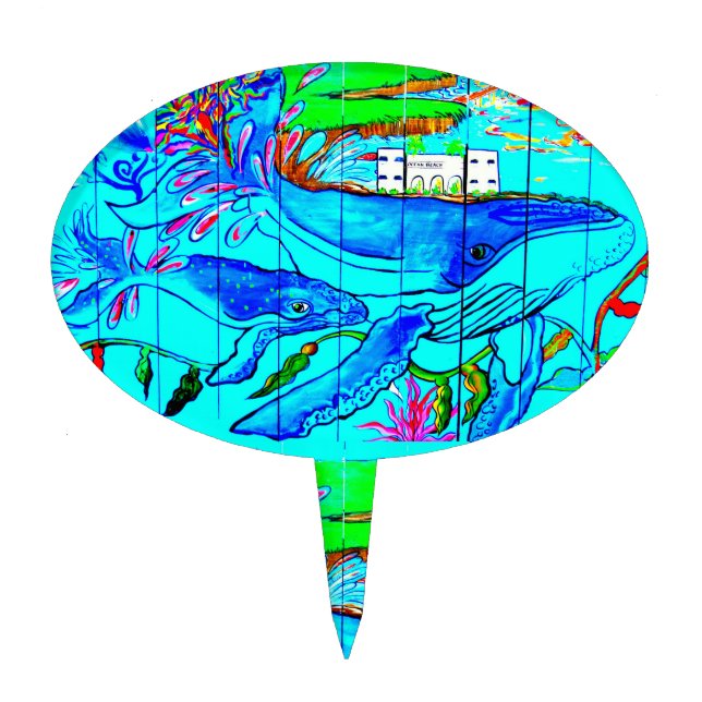 humpback whales cake pick (Front)