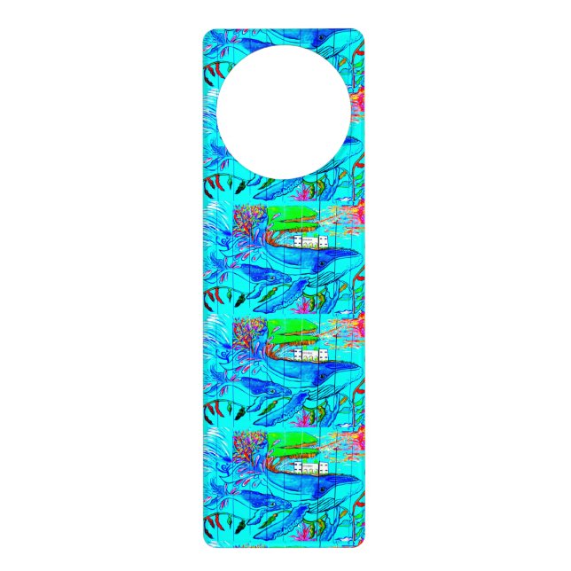 humpback whales door hanger (Front)