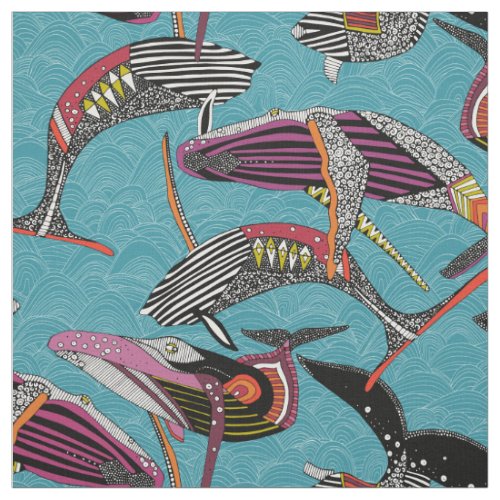 humpback whales lagoon fabric