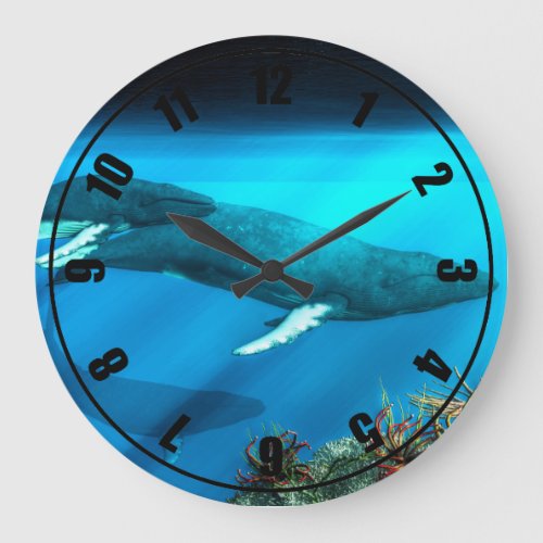 Humpback Whales Large Clock