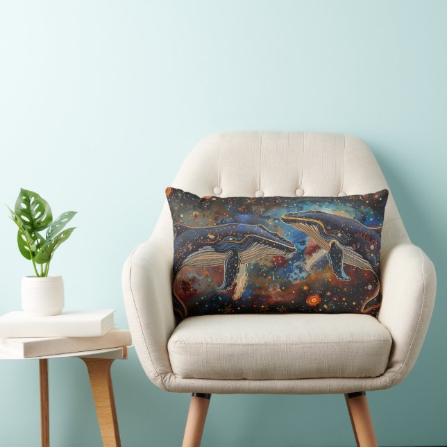 Humpback Whales Lumbar Pillow (Chair)
