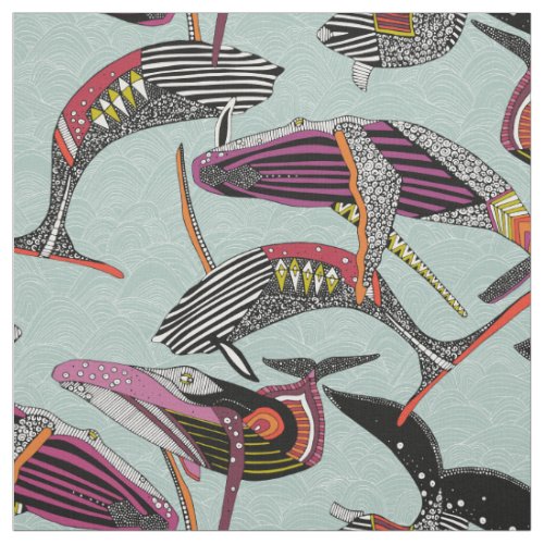 humpback whales opal fabric