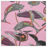 humpback whales pastel magenta fabric