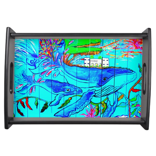 humpback whales serving tray (Front)