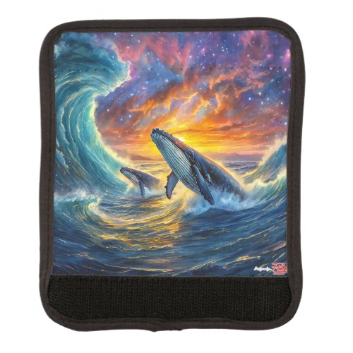 Humpbacks In Space Design by Rich AMeN Gill Luggage Handle Wrap