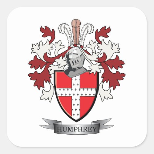 Humphrey Family Crest Coat of Arms Square Sticker