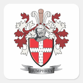 Humphrey Family Crest Coat of Arms Square Sticker