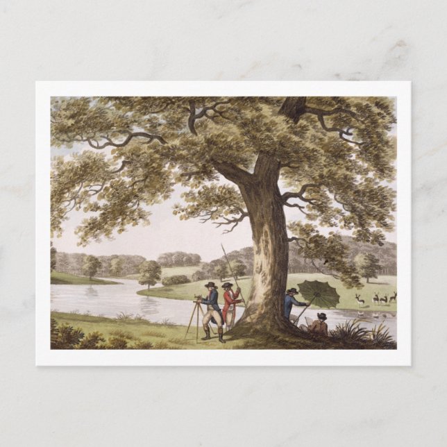 Humphrey Repton surveying with a Theodolite (colou Postcard (Front)