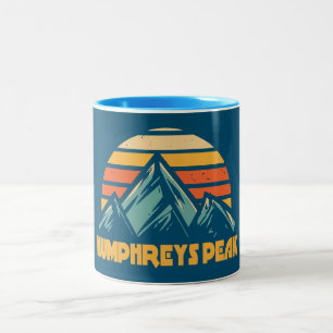 Humphreys Peak Arizona Retro Turquoise Two-Tone Coffee Mug