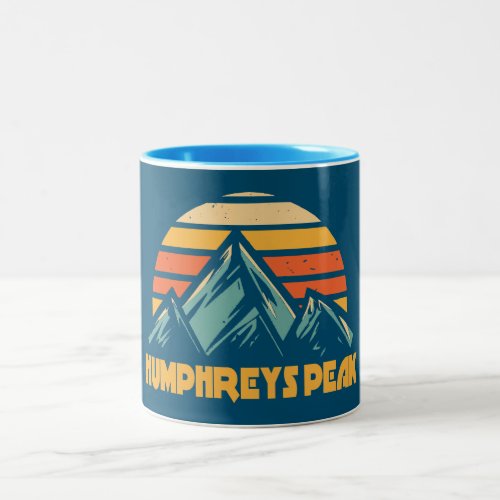 Humphreys Peak Arizona Retro Turquoise Two_Tone Coffee Mug