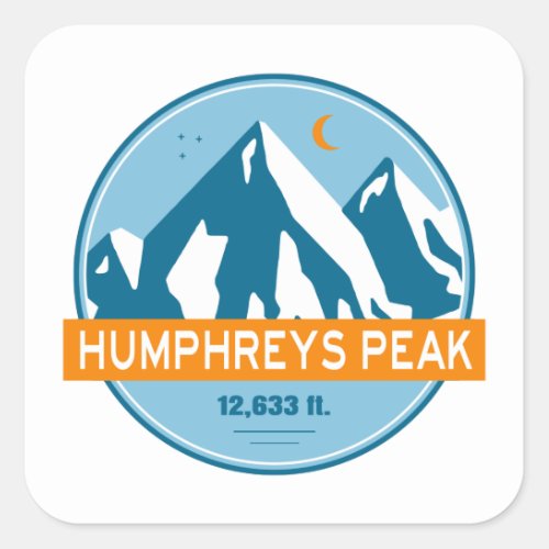 Humphreys Peak Arizona Stars Moon Square Sticker
